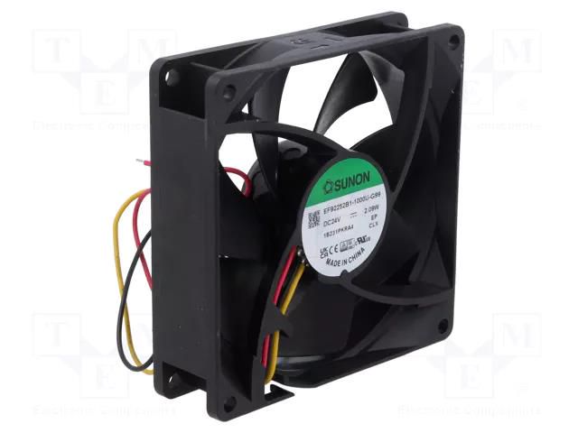 Fan: DC; axial; 24VDC; 92x92x25mm; 82m3/h; 34dBA; ball; Out: F type SUNON EF92252B1-G99