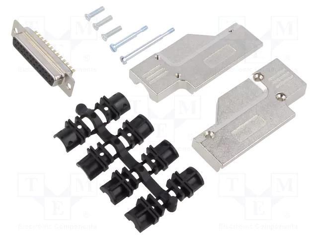 Connector: D-Sub; PIN: 25; plug; female; for cable; angled 90° MH CONNECTORS MHDCMR25-DM25S-K