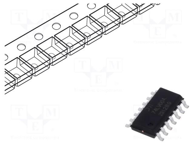 IC: digital; NAND; Ch: 4; IN: 2; CMOS; SMD; SO14; 2÷5.5VDC; -40÷150°C DIODES INCORPORATED 74LV00AS14-13