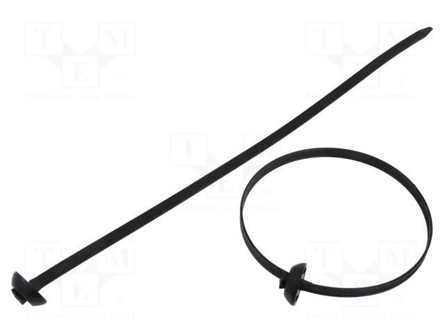 Cable tie; with fixing lugs; L: 375mm; W: 7.6mm; black; polyamide HELLERMANNTYTON BHT375M-PA66HS-BK