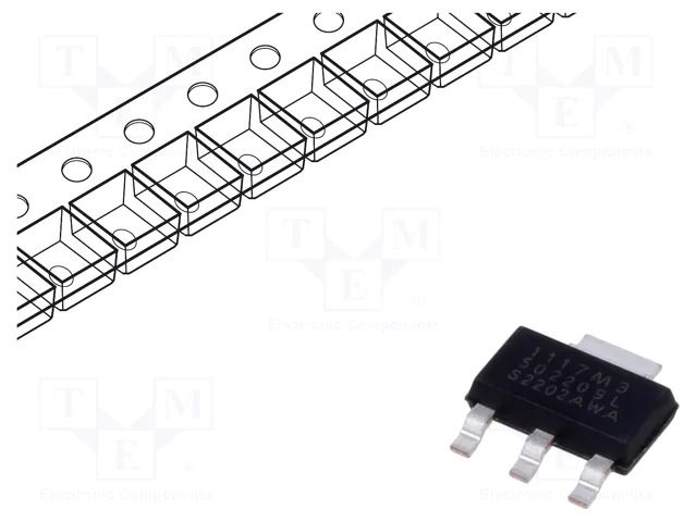 IC: voltage regulator; LDO,linear,fixed; 5V; 0.8A; SOT223; SMD MAXLINEAR SPX1117M3-L-5-0/TR