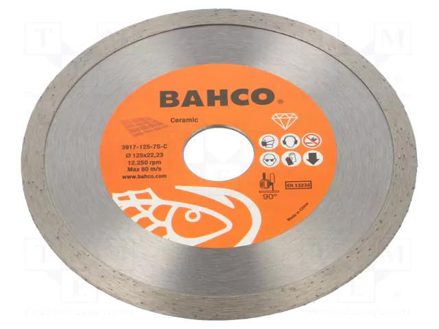 Cutting diamond wheel; Ø: 125mm; Øhole: 22.23mm; Disc thick: 2mm BAHCO SA.3917-125-7S-C