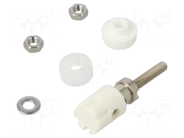Connector: 4mm banana; socket; 15A; 48VDC; white; nickel plated CLIFF CL681564