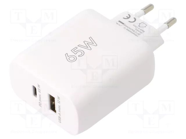 Power supply: switching; mains,plug-in; 5VDC,; 65W; 85.3%; white GOOBAY ZSI-65410