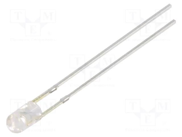 LED; 3mm; blue; 1560÷2180mcd; 30°; Front: convex; 12VDC; -30÷85°C OPTOSUPPLY OSB5SA3E31B-12V