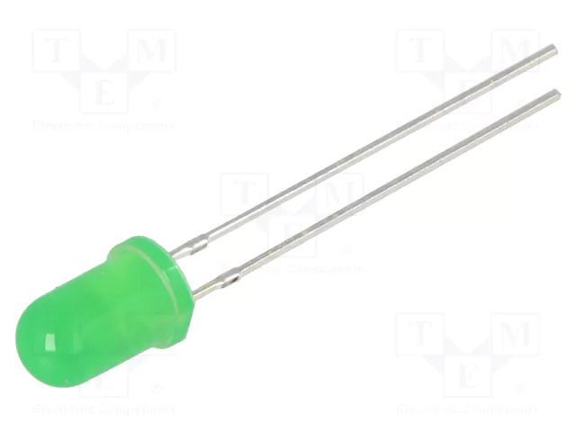 LED; green; 5mm; 1560÷2180mcd; 30°; Front: convex; 3÷5VDC; -30÷85°C OPTOSUPPLY OSG5DP5A34A-6.8HZ