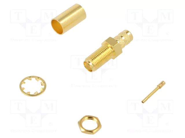 Connector: SMA; socket; female; straight; 50Ω; soldering,crimped AMPHENOL RF 132241