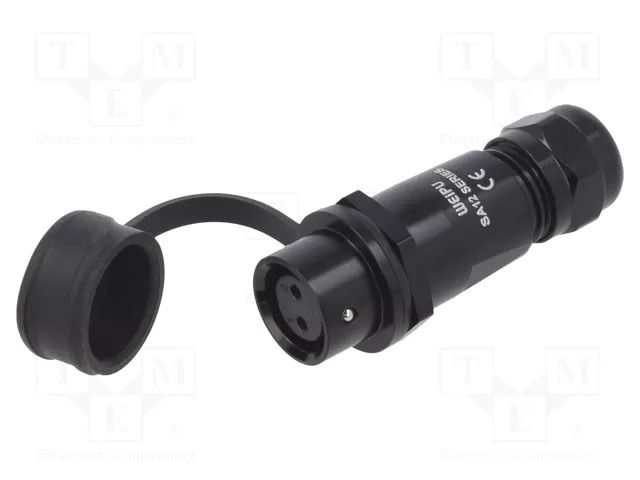 Connector: circular; plug; female; PIN: 2; IP67; SA12; 4÷6.5mm; 13A WEIPU SA1211/S2IB