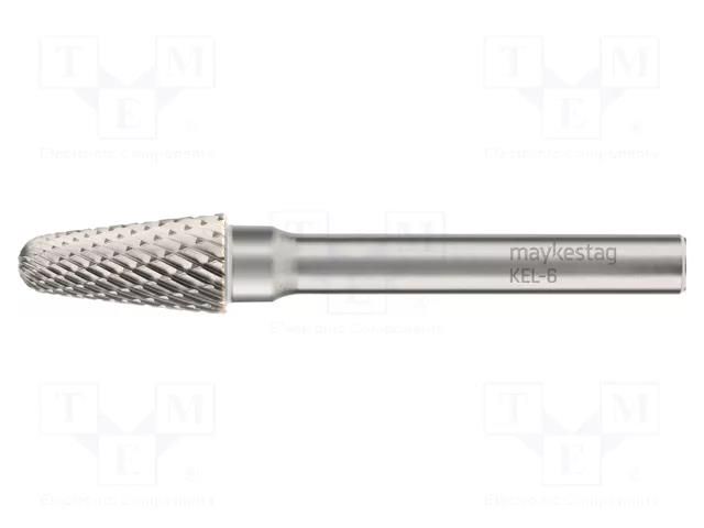 Rotary burr; Ø: 4mm; L: 50mm; metal; Working part len: 16mm; rod 6mm ALPEN-MAYKESTAG ALP.789606104100