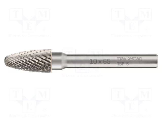 Rotary burr; Ø: 10mm; L: 65mm; Holder: plunger; 6mm; metal; 6 ALPEN-MAYKESTAG ALP.788606110100