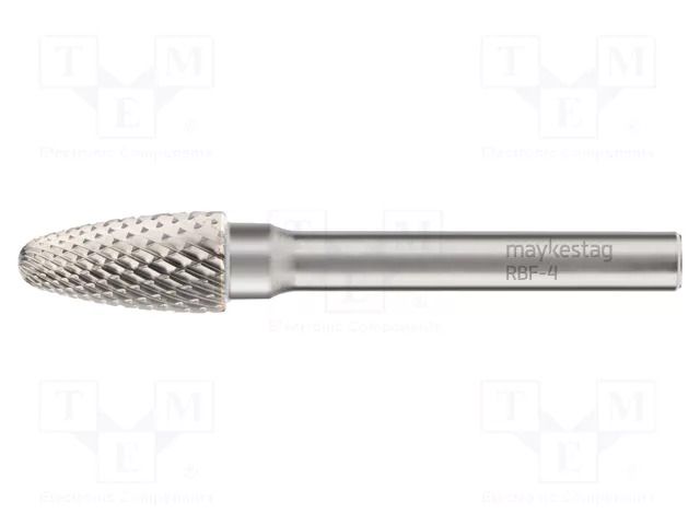 Rotary burr; Ø: 6mm; L: 50mm; Working part len: 18mm; 6mm; metal; 4 ALPEN-MAYKESTAG ALP.788406106100