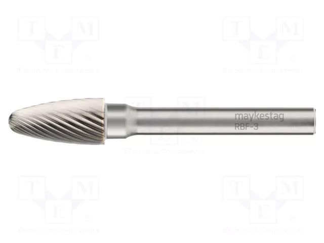 Rotary burr; Ø: 4mm; L: 40mm; metal; Working part len: 10mm; rod 3mm ALPEN-MAYKESTAG ALP.788303104100