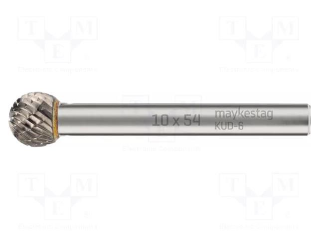 Rotary burr; Ø: 10mm; L: 54mm; metal; Working part len: 9mm; rod 6mm ALPEN-MAYKESTAG ALP.787606110100