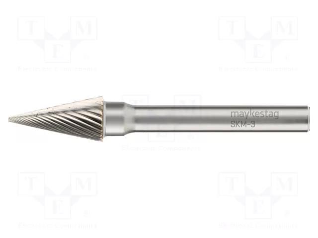 Rotary burr; Ø: 6mm; L: 42mm; metal; Working part len: 13mm; rod 3mm ALPEN-MAYKESTAG ALP.783303106100