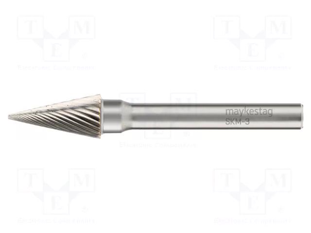 Rotary burr; Ø: 3mm; L: 38mm; Working part len: 12mm; 3mm; metal; 3 ALPEN-MAYKESTAG ALP.783303103100