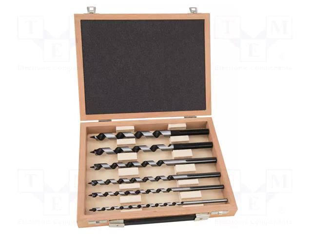 Drill set; for wood; steel CV; Ø: 12mm,14mm,16mm,18mm,20mm,22mm ALPEN-MAYKESTAG ALP.22600006100