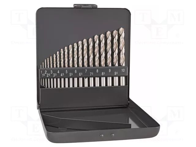 Drill set; for metal; high speed steel; metal case; HSS SUPER ALPEN-MAYKESTAG ALP.100311100