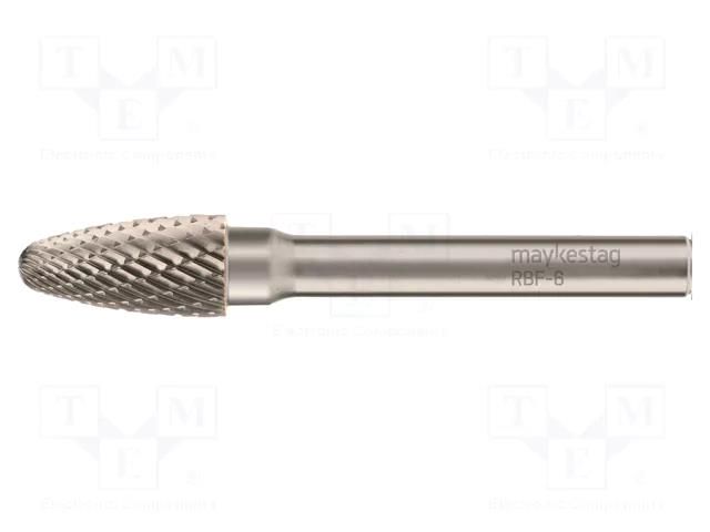 Rotary burr; Ø: 6mm; L: 50mm; metal; Working part len: 18mm; rod 6mm ALPEN-MAYKESTAG ALP.788606106100