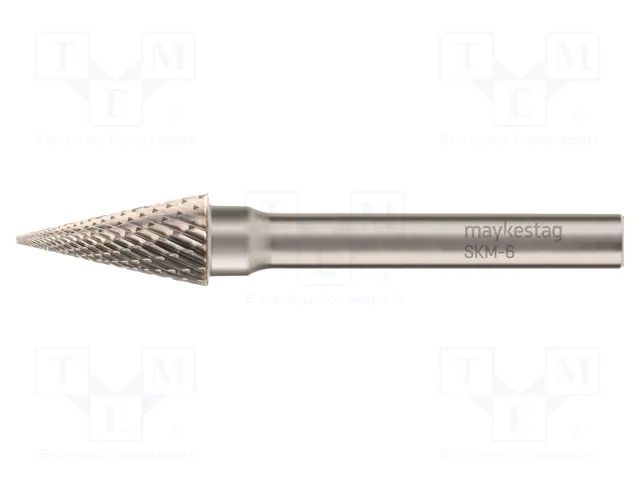 Rotary burr; Ø: 6mm; L: 42mm; metal; plunger; Working part len: 13mm ALPEN-MAYKESTAG ALP.783603106100