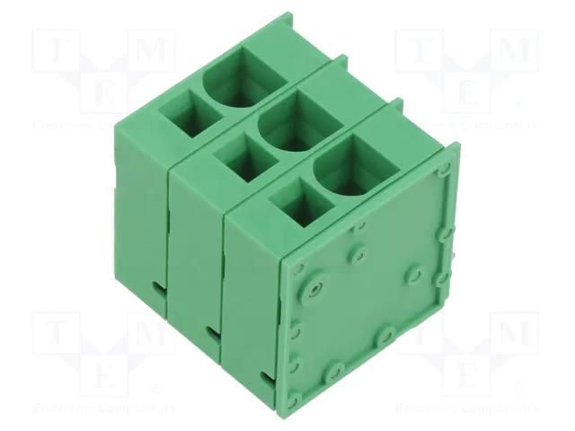 PCB terminal block; angled 90°; 10mm; ways: 3; on PCBs; 18AWG÷4AWG ADAM TECH EB167A-03-H