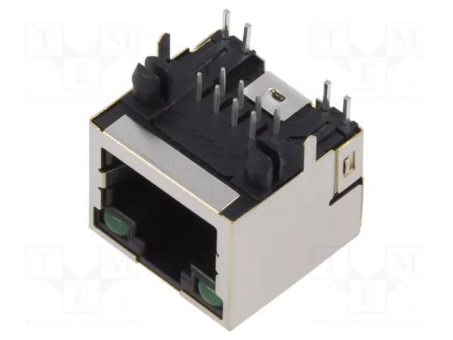 Connector: RJ45; socket; PIN: 8; shielded,with LED; 8p8c; THT ADAM TECH MTJ-88ARX1-FSM-LD