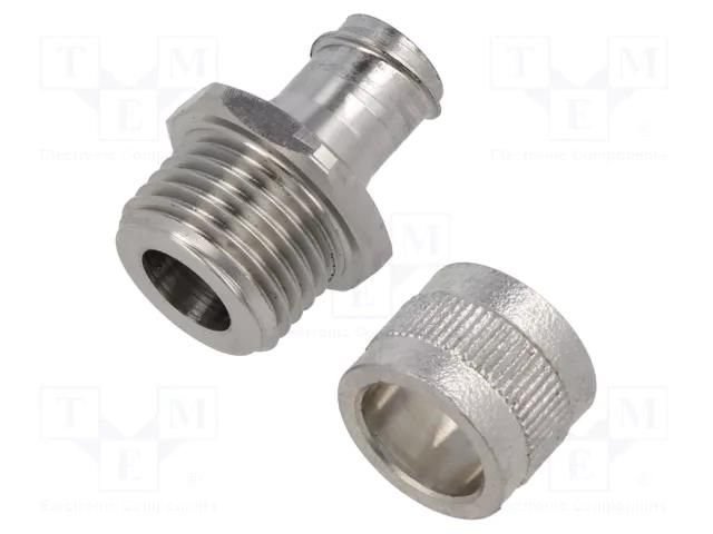 Straight terminal connector; Thread: metric,non-swivel,outside HELLERMANNTYTON SSC12-FM-M16-SS316