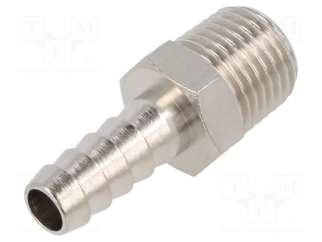 Threaded fitting; connector pipe; nickel plated brass; 8mm PNEUMAT 3040-8-1/8