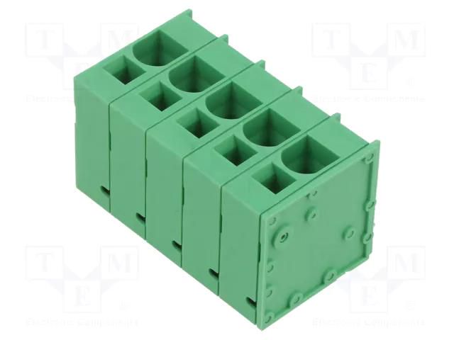 Connector: PCB terminal block; terminal; 66A; 600V; angled 90° ADAM TECH EB167A-05-H