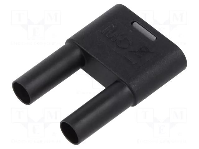 Connector: 4mm banana; stackable safety shunt; 32A; black STÄUBLI SKS-4N-19-21