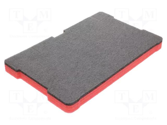 Foam insert; graphite-red; 500x320x40mm; 2pcs. LeanFoam LF-AR-MILL-PACK