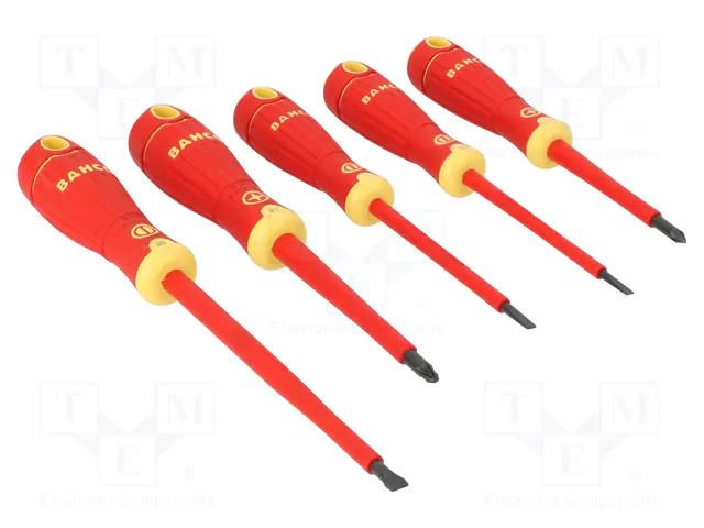Kit: screwdrivers; insulated; Pozidriv®,slot; BahcoFit; 5pcs. BAHCO SA.B220.015