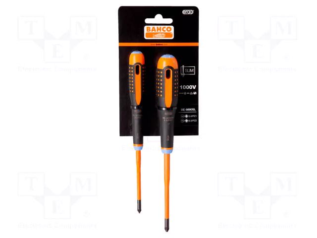 Kit: screwdrivers; tag; insulated; PlusMinus PZ-type; ERGO®; 2pcs. BAHCO SA.BE-9890SL