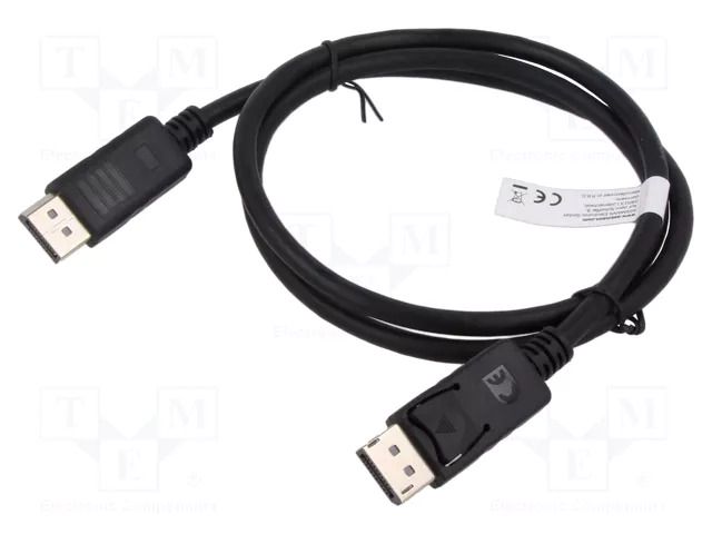 Cable; DisplayPort plug,both sides; DisplayPort 1.4; 3m; black DIGITUS AK-340106-030-S