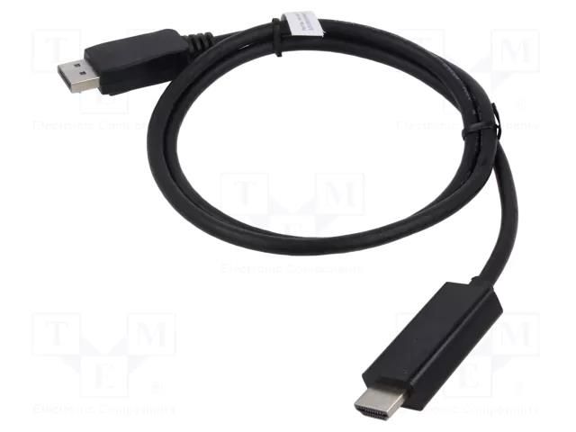 Cable; DisplayPort plug,both sides; 1m; black; DisplayPort 1.2 DIGITUS AK-340303-010-S