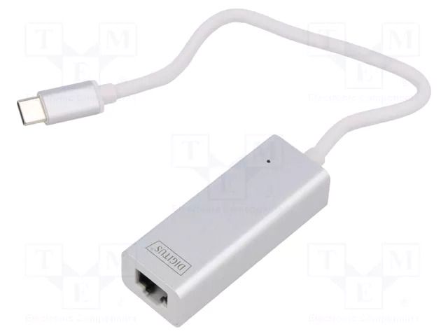 USB to Ethernet adapter; RJ45 socket,USB C plug; USB 3.0; white DIGITUS DN-3024