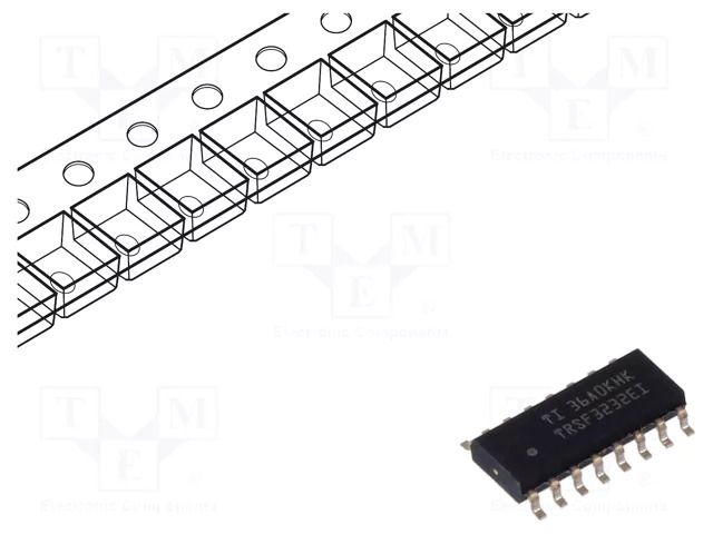 IC: interface; receiver,line driver; RS232; 1000kbps; SOIC16 TEXAS INSTRUMENTS TRSF3232EIDR