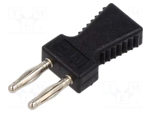 Connector: 2mm banana; stackable safety shunt; black; 10A; 30.4mm STÄUBLI KS2-6L/N-21