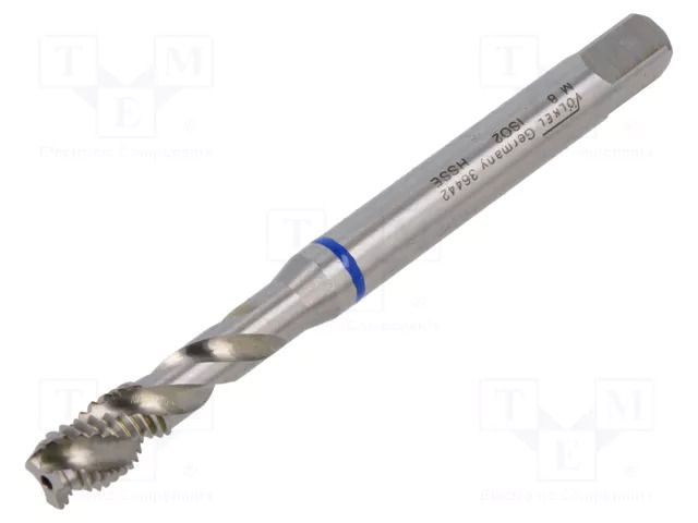 Tap; M8; 1.25; L: 90mm; Holder: machine; 6.2mm; ISO2/6H; C/39°RSP VÖLKEL VOLKEL-36442