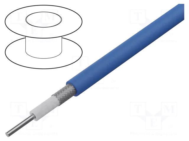 Wire: coaxial; Semi Flex 141; wire; Cu; FEP; blue,transparent; 25m TELEGÄRTNER L01030B0021
