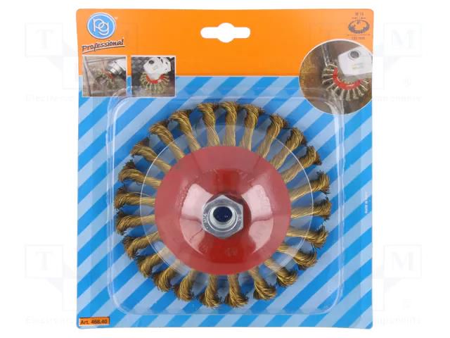 Wheel brush; 150mm; brass; Mounting: screwed fole; Thread: M14 PG PROFESSIONAL PG-468.40