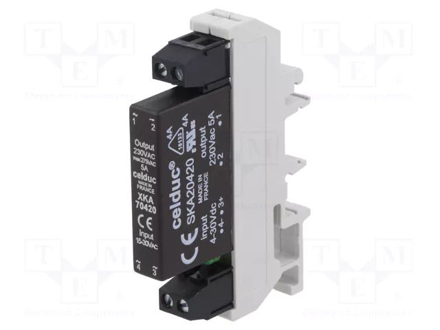 Relay: solid state; Ucntrl: 15÷30VAC,15÷30VDC; 6.5A; 12÷275VAC CELDUC XKA70420