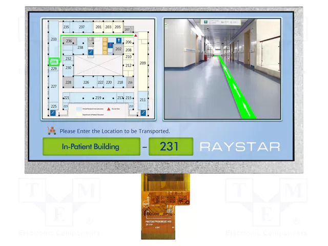 Display: TFT; 7"; 1024x600; Illumin: LED; Dim: 164.8x99.8x5.65mm RAYSTAR OPTRONICS RFH700A7-AIW-LNN
