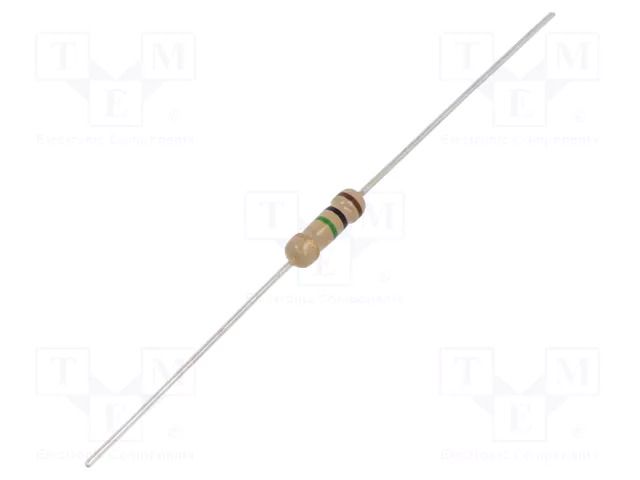 Resistor: carbon film; THT; 1MΩ; 500mW; ±5%; 350V; Ø0.54x28mm; axial ROYALOHM CFR0S2J0105A10