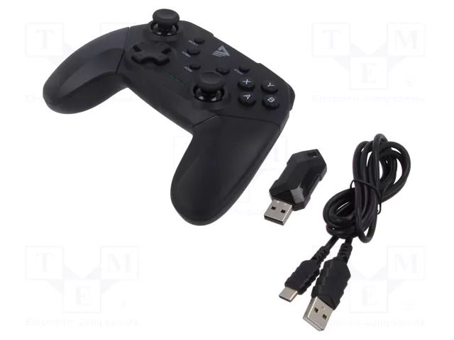 Gamepad; black; USB A; wireless; analog joysticks,with LED; 10m SAVIO SAVGP-RAGE/W