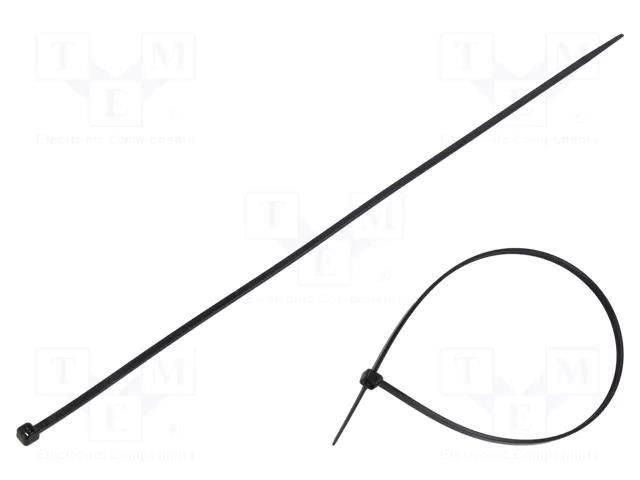 Cable tie; L: 330mm; W: 3.6mm; black; polyamide; 176.5N; Ømax: 93mm KSS WIRING CV-330B