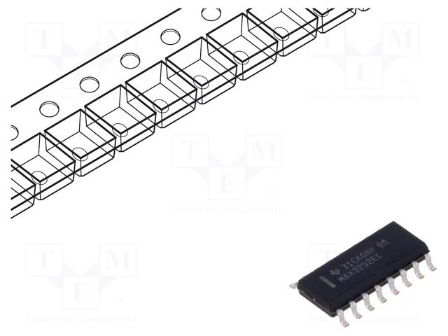 IC: interface; receiver,line driver; RS232; 250kbps; SOIC16; ESD TEXAS INSTRUMENTS MAX3232ECDR