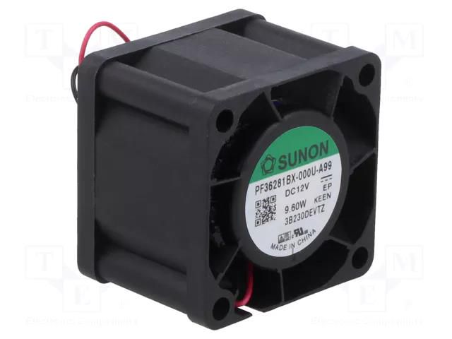 Fan: DC; axial; 12VDC; 36x36x28mm; 38.74m3/h; 67.3dBA; ball; 28AWG SUNON PF36281BX-A99