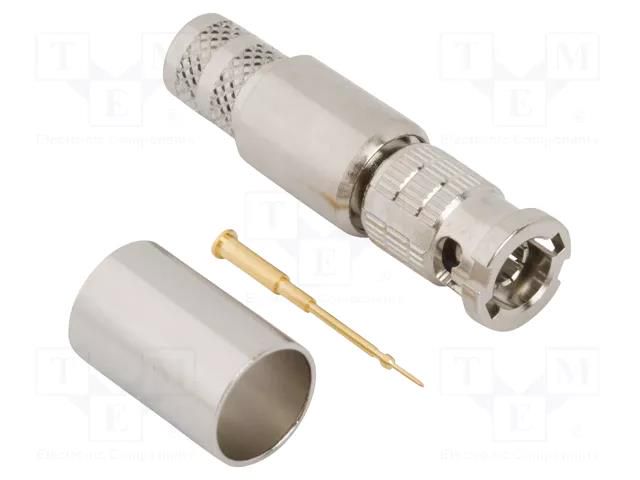 Connector: Micro BNC; plug; male; straight; 75Ω; HD-BNC; crimped AMPHENOL RF 034-1017-12G