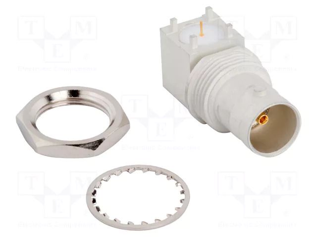 Connector: BNC; socket; female; angled 90°; 75Ω; THT; PTFE; brass AMPHENOL RF 031-70535-12G
