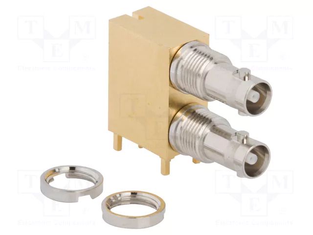 Connector: Micro BNC; socket; female; angled 90°; 75Ω; HD-BNC; THT AMPHENOL RF 034-1131-12G